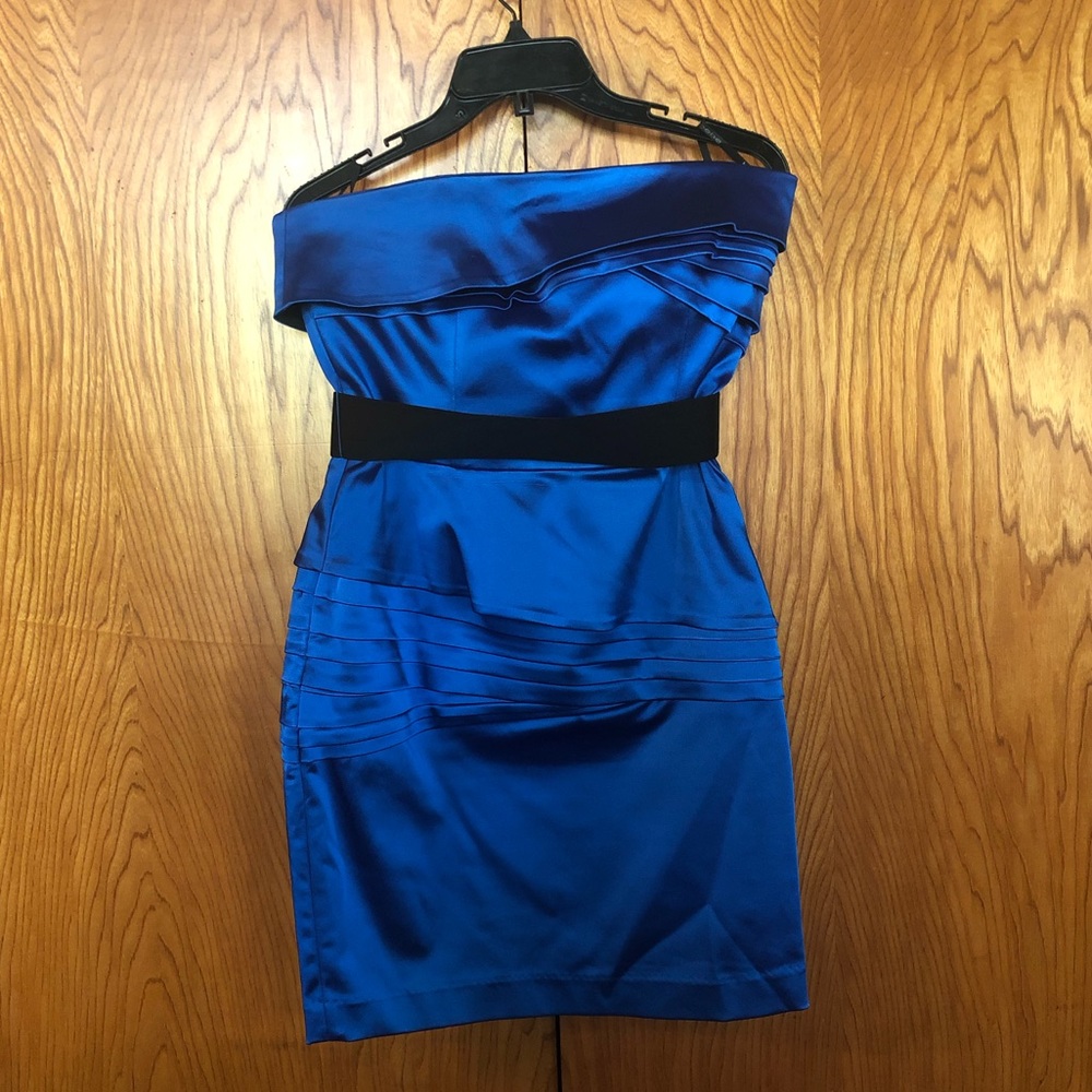 Bebe Royal Blue Satin/Polyester Hot Cocktail Dress